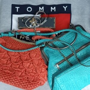 Tommy Hilfiger Sweater,Coral and Turquoise Shoulder Bags Plus Accessories